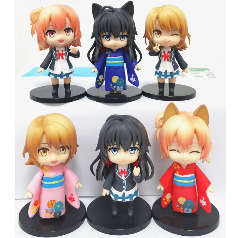 

Аниме «Мой подросток» 6 шт./комплект, романтическая комедия фигурка юкиношита, юини юйгама, ПВХ экшн-фигурка, Коллекционная модель куклы
