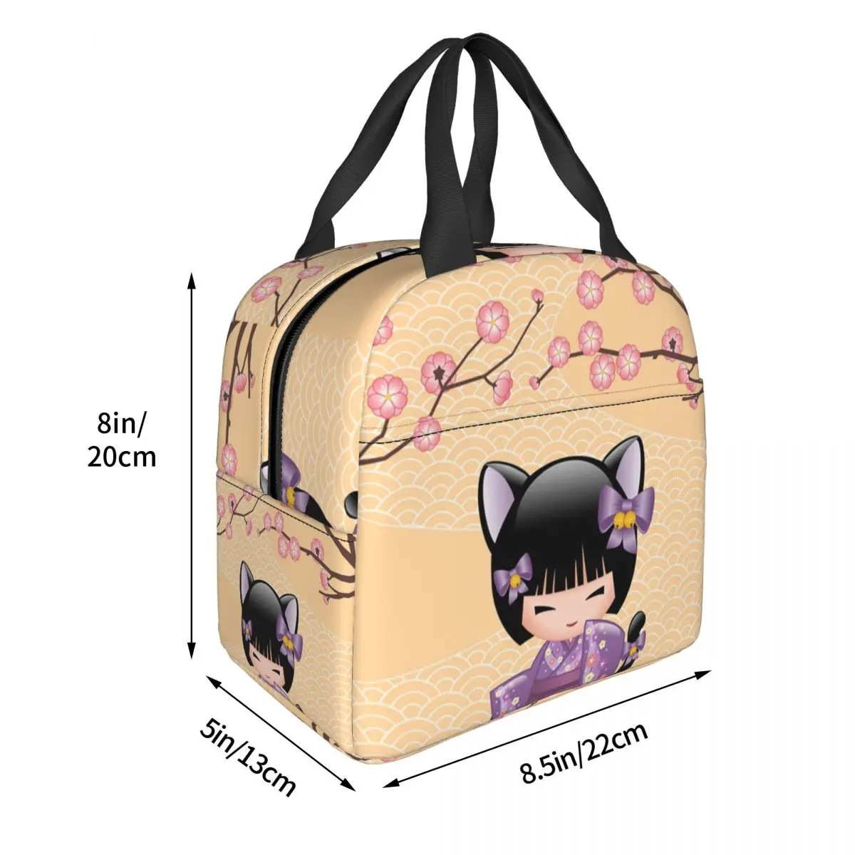 Пользовательские милые куклы Кокеши сумка для обеда мужские и женские