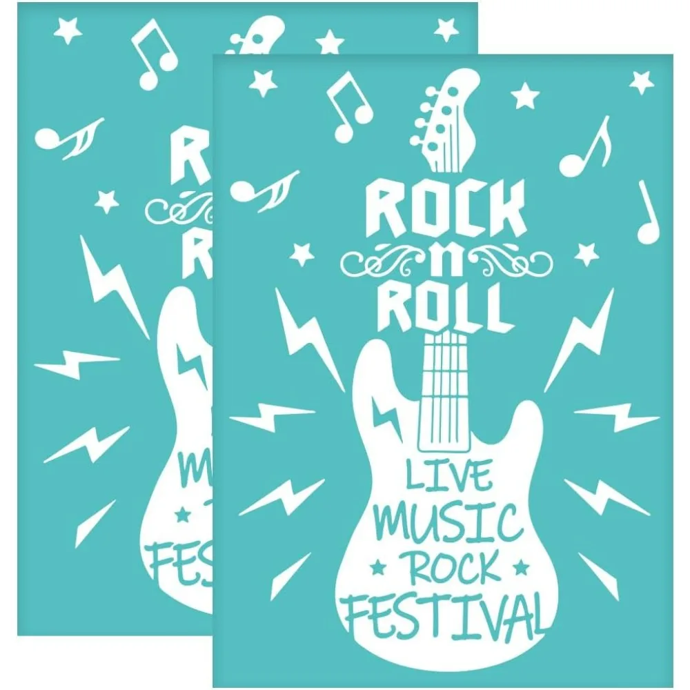2 шт. 5 5x7 7 дюймов гитарный трафарет для шелкографии самоклеящийся rock n roll сетчатая