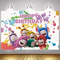 oddbods backdrop baby shower boy happy birthday party 1st photography background photographic banner