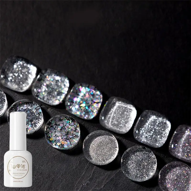 

Glitter Cat's Eyes Nail Art Polish Gel 12Colors Silver Sequin Gold Nail Glue Soak Off UV LED Varnish Phototherapy Glue Manicure