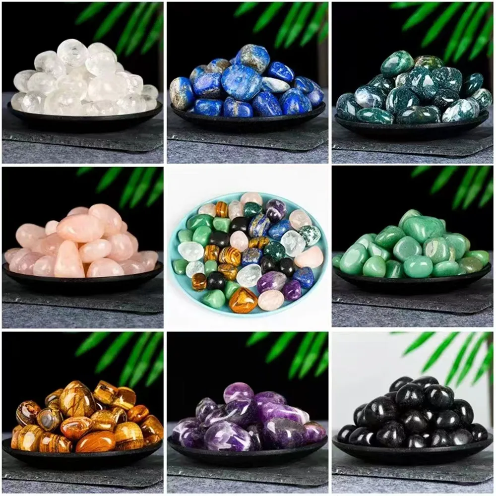 

Natural Mixed Tumbled Stones Lots Wholesale Bulk Reiki Polished Oval Healing Crystals Tank Decor Gemstones Specimen Collection