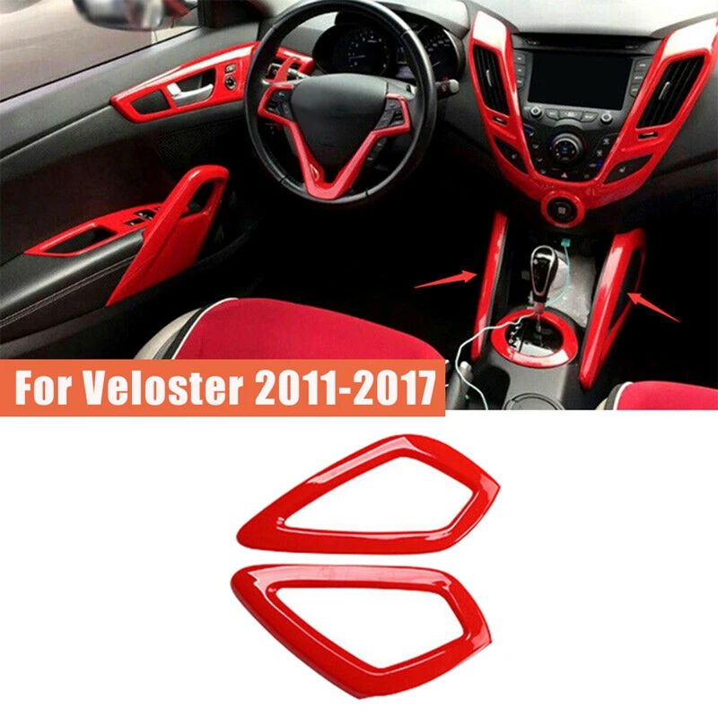 

Red Side Gear Shift Strip Trim Panel Cover Moulding Decor for Hyundai Veloster 2011-2017 Accessories