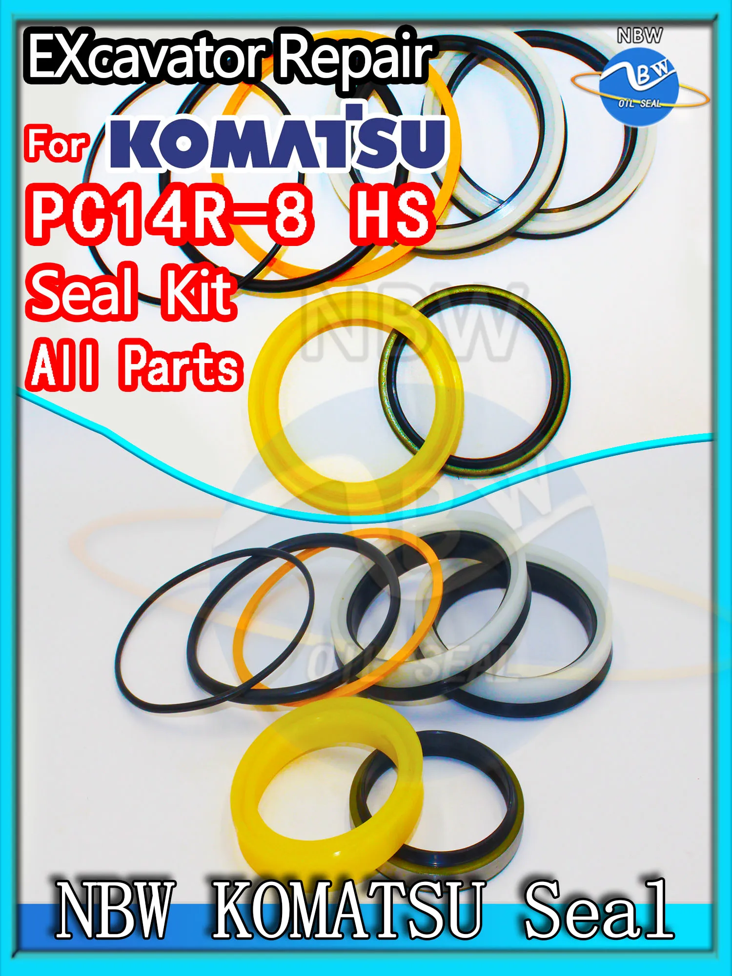 

For KOMATSU PC14R-8 HS Excavator Oil Seal Kit High Quality Repair PC14R 8 HS Set Pack Heavy Master Excavating Machinery Floating