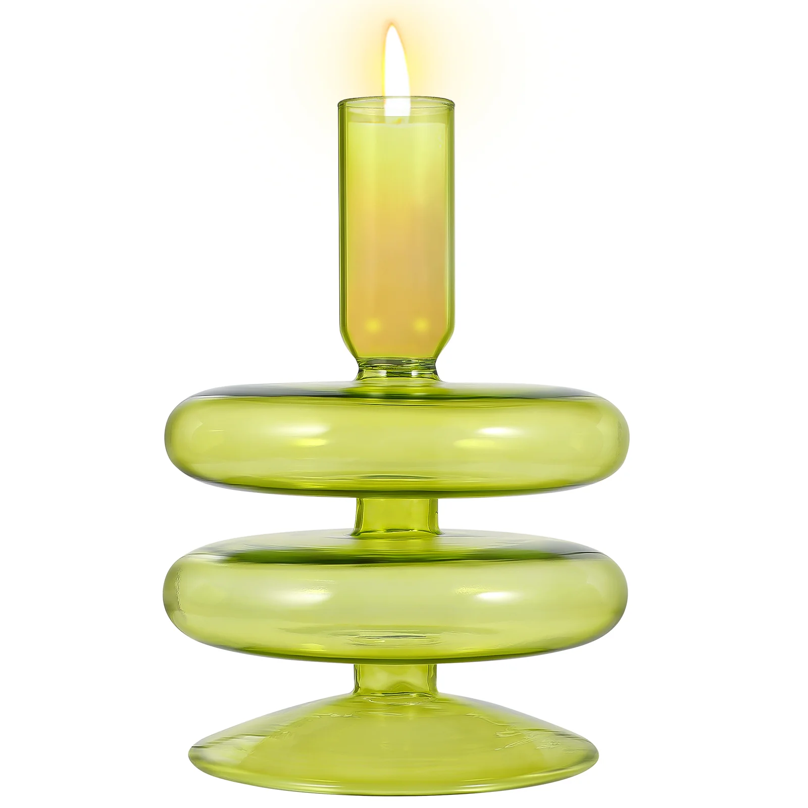 

Зеленый стеклянный держатель свечей, настольные держатели, подсвечник 9*16,2 см, декоративные подставки, стойка, банкет