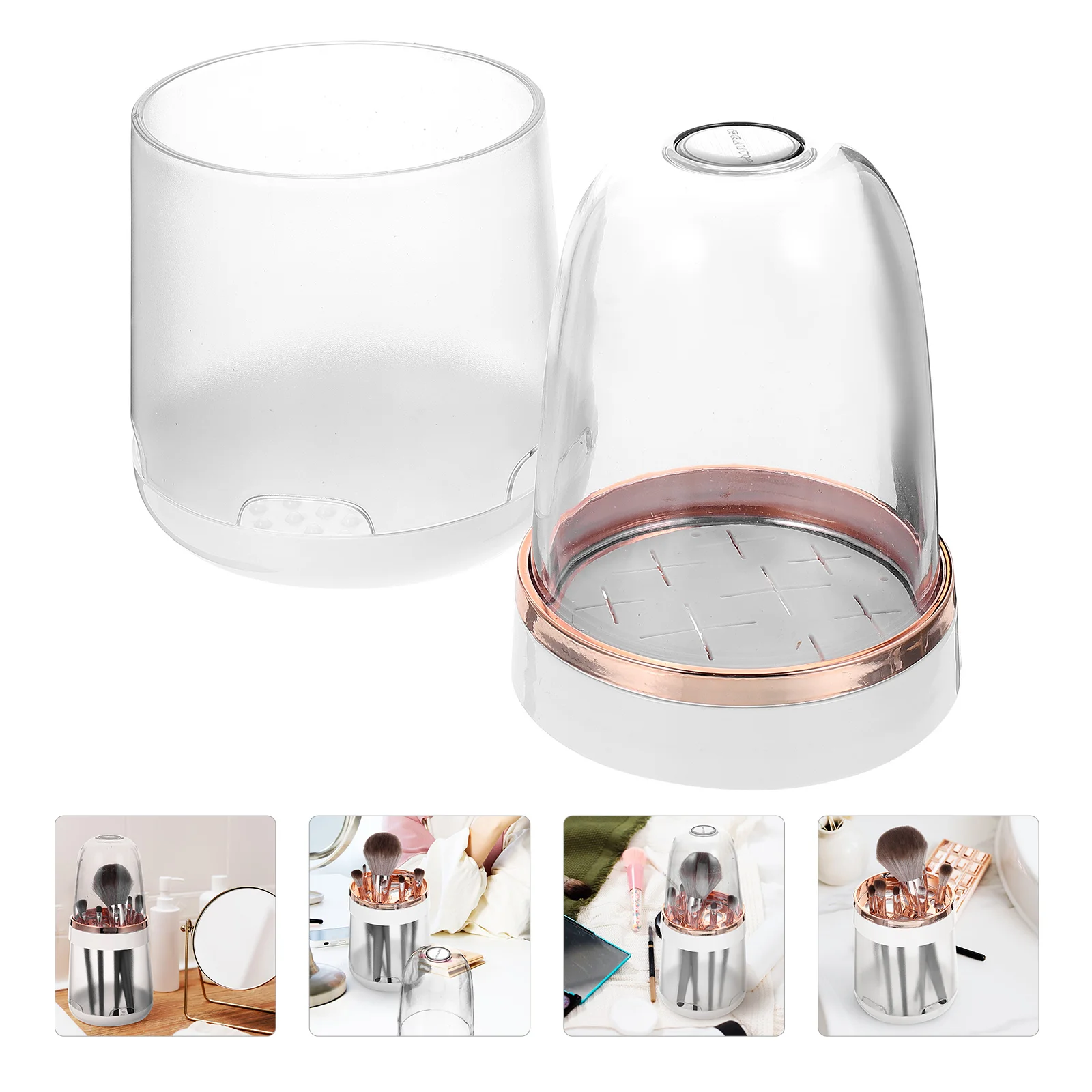 

Lidded Makeup Brush Holder Dome Shaped Makeup Tool Stand Lidded Brush Case Makeup Brush Organizer