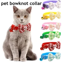 adjustment pet collar cute cat dog collar safety pet neck ring printing dog neck strap cat bowtie bowknot dog accessories