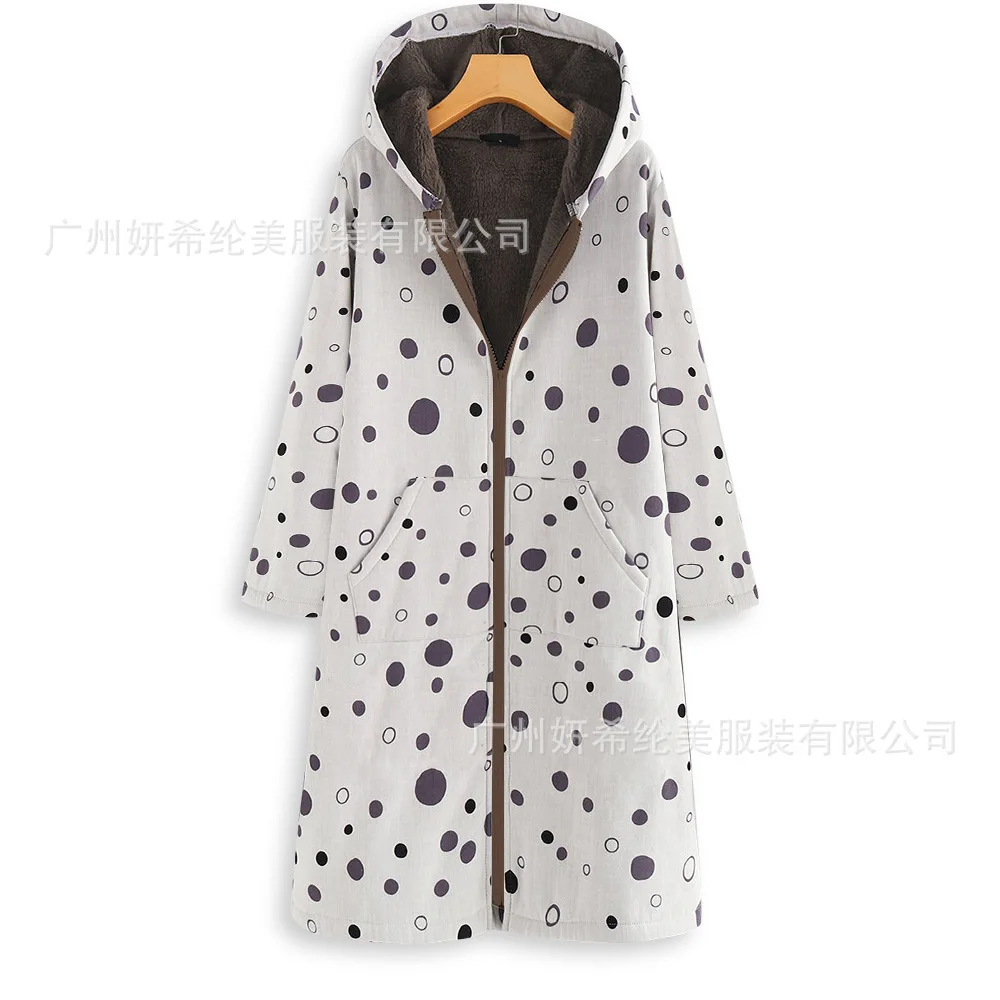 2022 autumn foreign trade British temperament women's cotton regular hooded loose cotton coat
