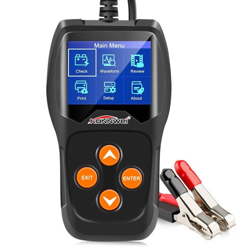 Автомобильный анализатор аккумулятора KW600 100-2000CCA Тестер 12 в цифровой цветной экран Запуск зарядка диагностический сканер кВт 600