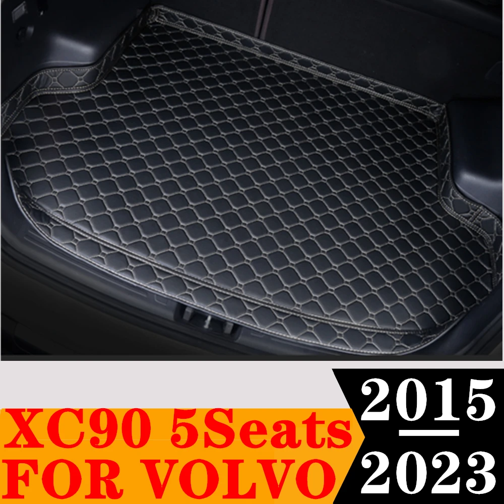 

Sinjayer Car Trunk Mat Waterproof AUTO Tail Boot Carpets High Side Cargo Pad Carpet Liner Fit For Volvo XC90 5Seats 2015 16-2023