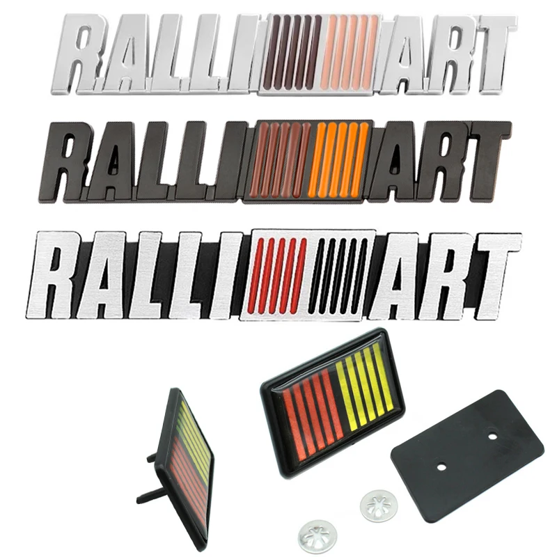

Car 3D Metal RALLI ART ralliart Logo Stickers Decals Front Hood Grill Emblem For Mitsubishi Lancer 9 10 Asx Outlander Pajero