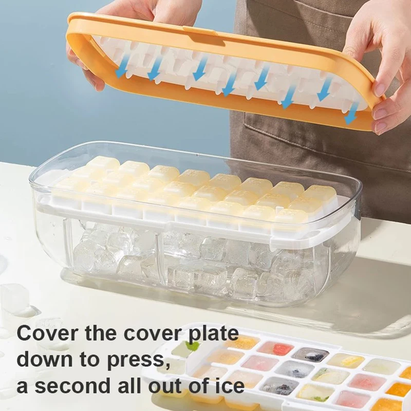 

Кухонная силиконовая форма для хранения, креативный кубический лоток, пресс, квадратные инструменты, лотки для изготовления льда, коробка для льда, кубический льд с контейнером