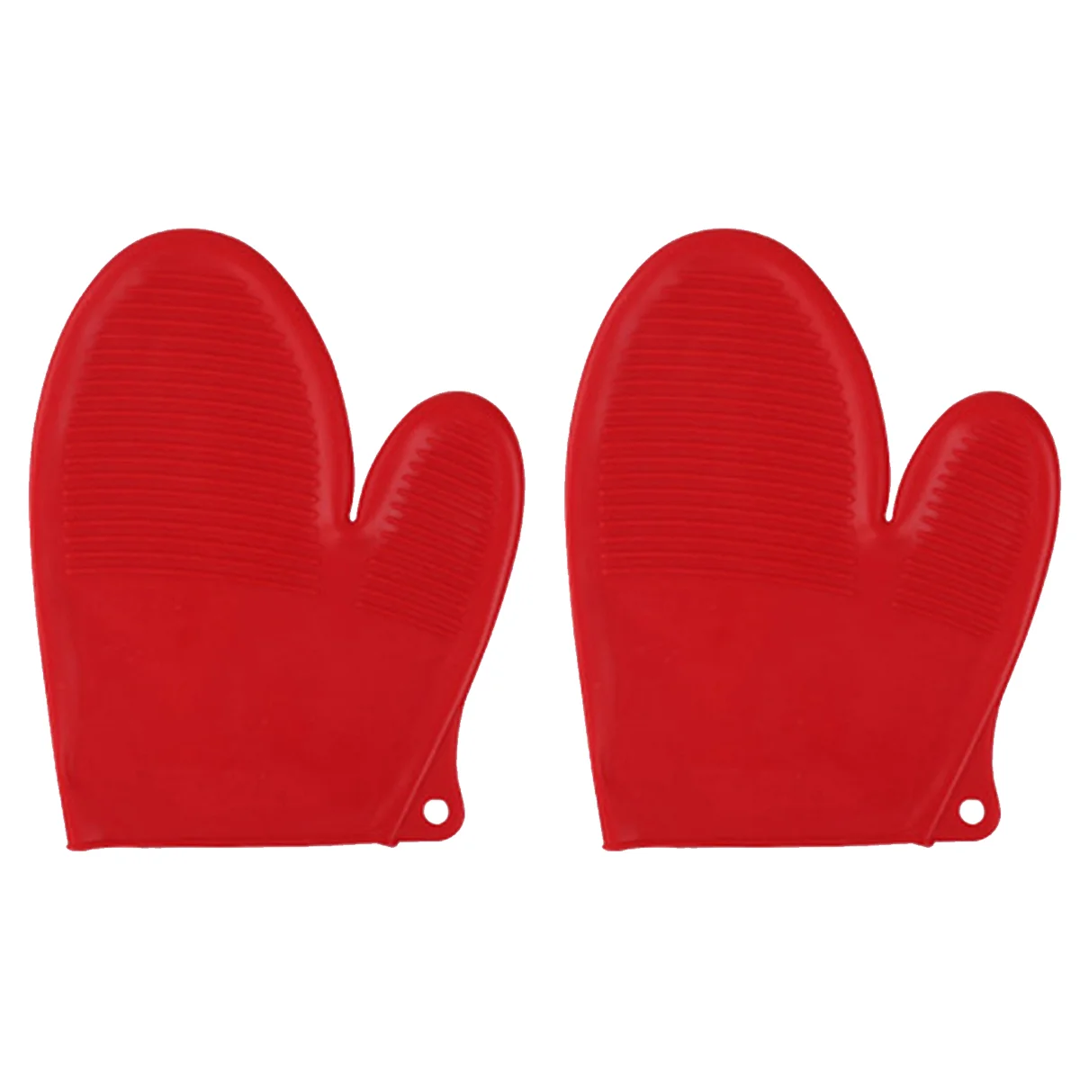 

2Pcs Silicone Mitts Heat Resistant Anti-Scald Anti-Skid Kitchen Use Oven Mitts(Candy Red)