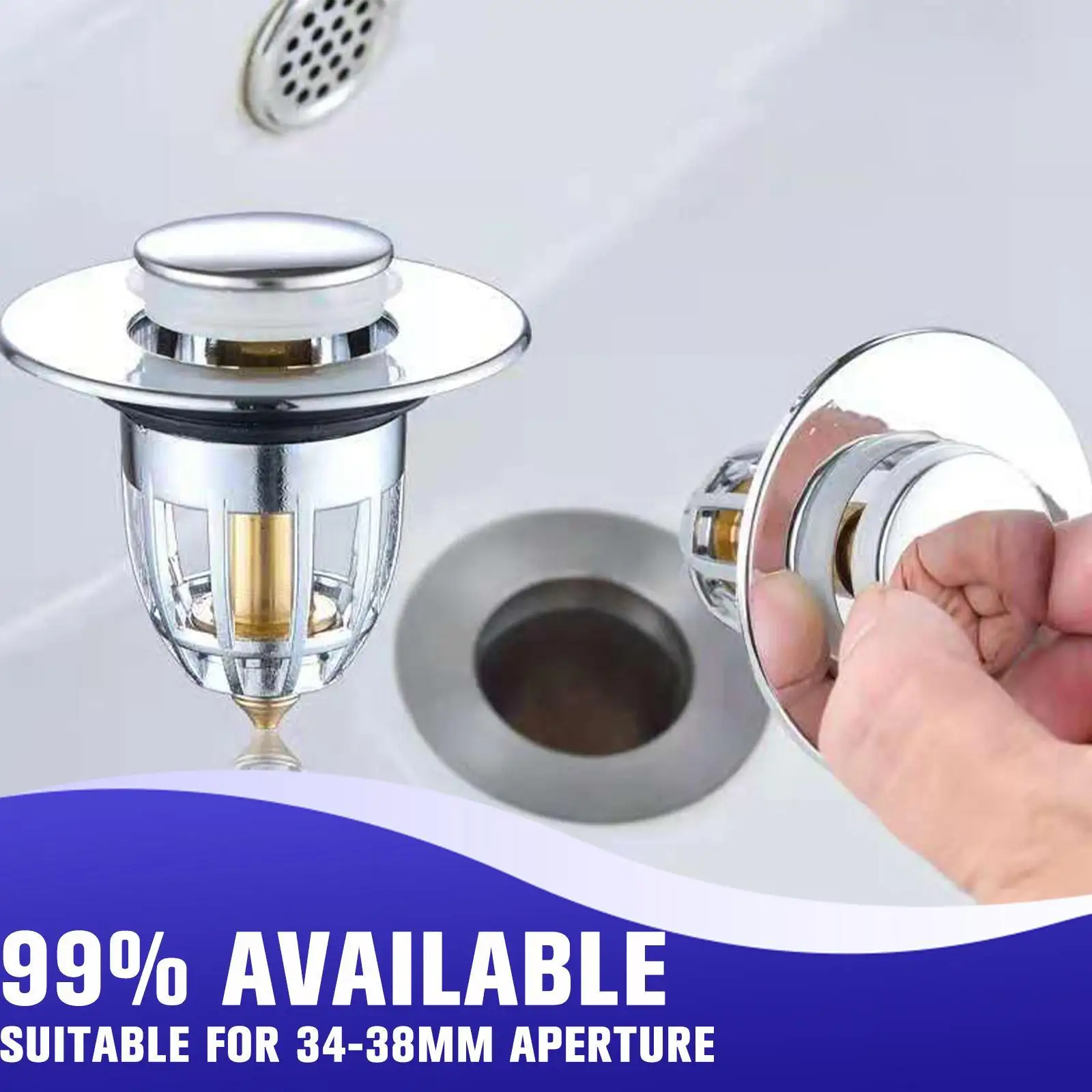 

Basin Steel Up Drain Filter Waterproof Bathroom Sink Plug Stopper Wash Basin Drain Filter Hardware