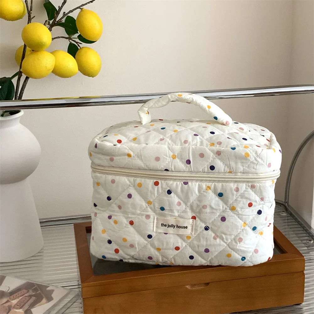 

Women Toiletries Organizer Large Capacity Creative Design Outdoor Multifunction Portable Storage Bags Handbag Bag Cotton Quilted