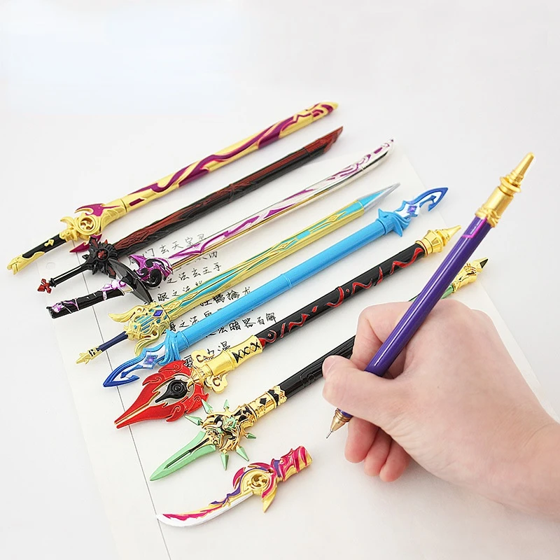 

Anime Genshin Impact Cosplay Stationery Weapons Tartaglia Arataki Itto Raiden Shogun Thomas Sword Sign Pens Props Costume Props