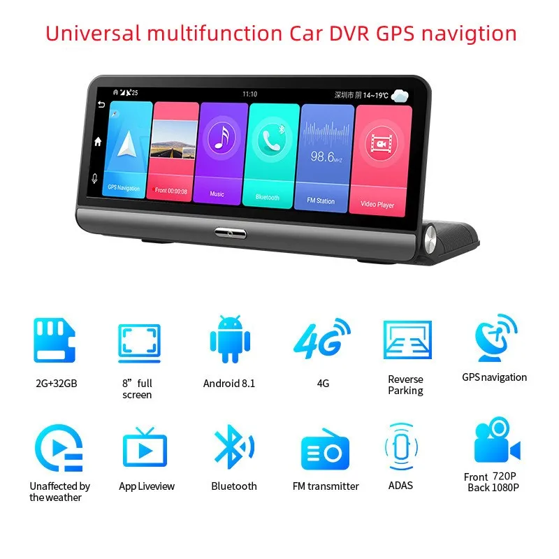 

Android 8.1 universal Car DVR video driving recorder 8 inch 4G auto Navigation GPS Multimedia player for Mercedes-Benz A/B/C/E/S