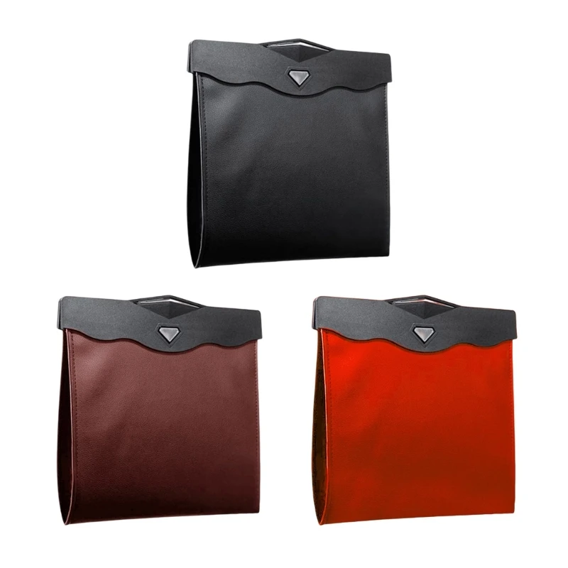 

Car Garbage Bag Car Trash Bin Reusable Can Trash with LED for Vehicles