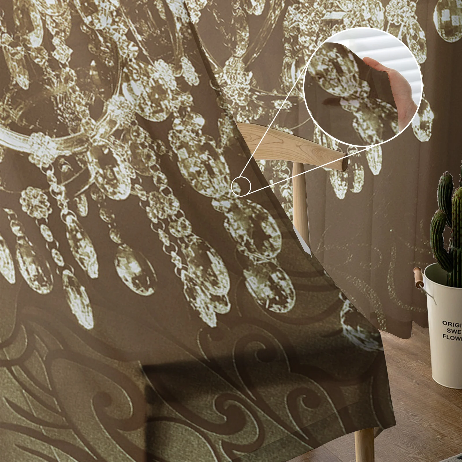 Хрустальная люстра картина маслом тюлевые шторы для гостиной спальни украшение