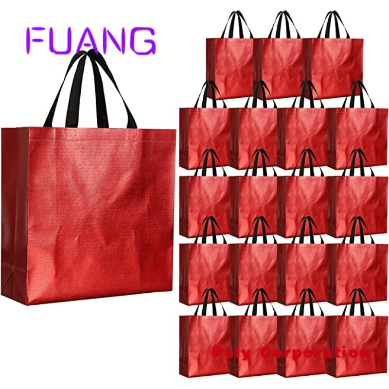 Customized Printing Luxury Laminated Waterproof Grocery Tote Rose Gold Shopping Pp Non Woven Bag For Big Clothes
