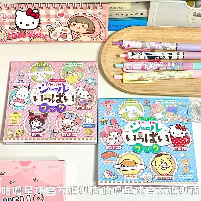 

Hello Kitty Sticker Book Cartoon Decoration Stickers Journal Self-adhesive Kawaii Stickers DIY for Phone Computer Girl Notebook