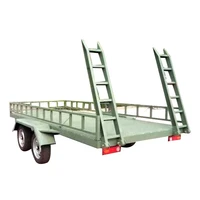 15 ton double axle equipment low flatbed truck trailer for sale