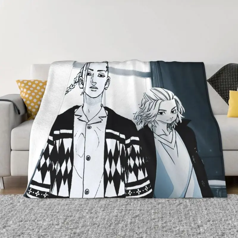 

Одеяло Токийский Мстители Mikey s, дышащее мягкое Фланелевое летнее покрывало с 3D принтом Аниме Манга потрясающаяся, для дивана, кровати