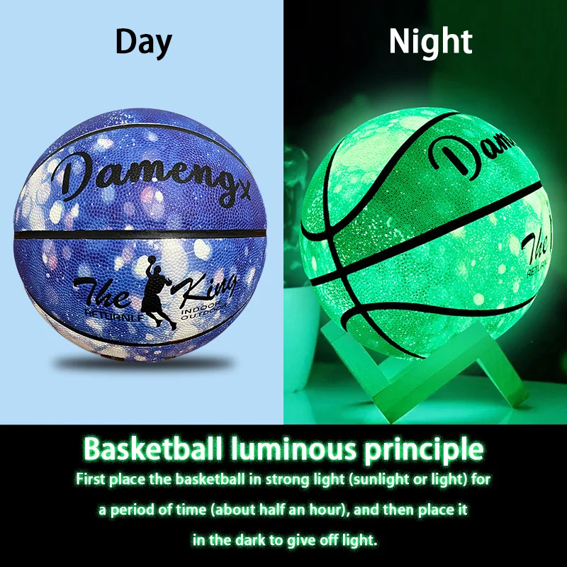 

New Reflective Glow Size 5 6 7# Basketball Outdoor Street Cool Balls Glowing Luminous Basketballs Child Youth Adults Ball Toys