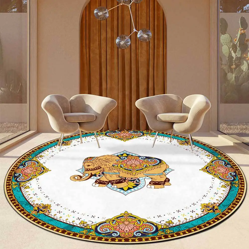 Carpets for Bed Room Simple European-style Palace National Wind
Elephant Jinhu Blue-green Living Room Round Carpet Floor Mat NEW