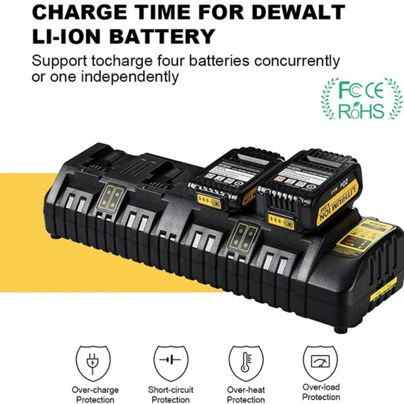 

ZWINCKY For Dewalt 14.4V 18V 20V Lithium Battery Charger DCB104 DCB102 Li-Ion Battery DCB118 DCB1418 DCB140 DCB183 DCB200