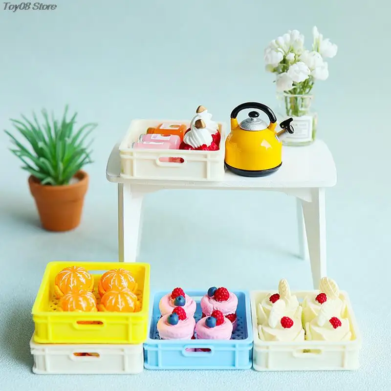 

1Set 1/12 Dollhouse Miniature Cake Afternoon Tea Dessert Food Dessert Cupcake Basket for Doll House Play Kitchen Accessories Toy