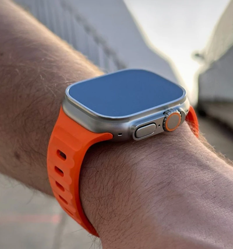 Soft Silicone Metal Pin Buckle Strap For Apple Watch Ultra Band 49mm 44mm 45mm 40mm 41mm Sport Bracelet Watchband iWatch 8 7 6 5