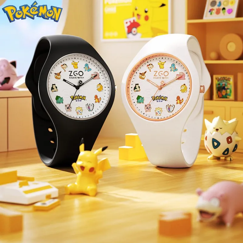 

Оригинальные светящиеся спортивные кварцевые часы Pokemon Zgo Kawaii часы с рисунком аниме Pikachu Cartoon, водонепроницаемые, подарок студенту на день рождения