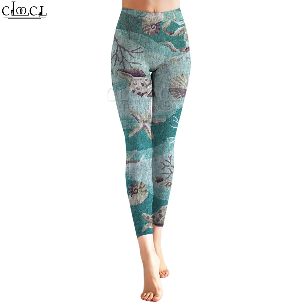 CLOOCL Women Legging Underwater World 3D Printed Trousers High Waist Buttocks Stretch Fitness Sports Leggings Shaping Exercise