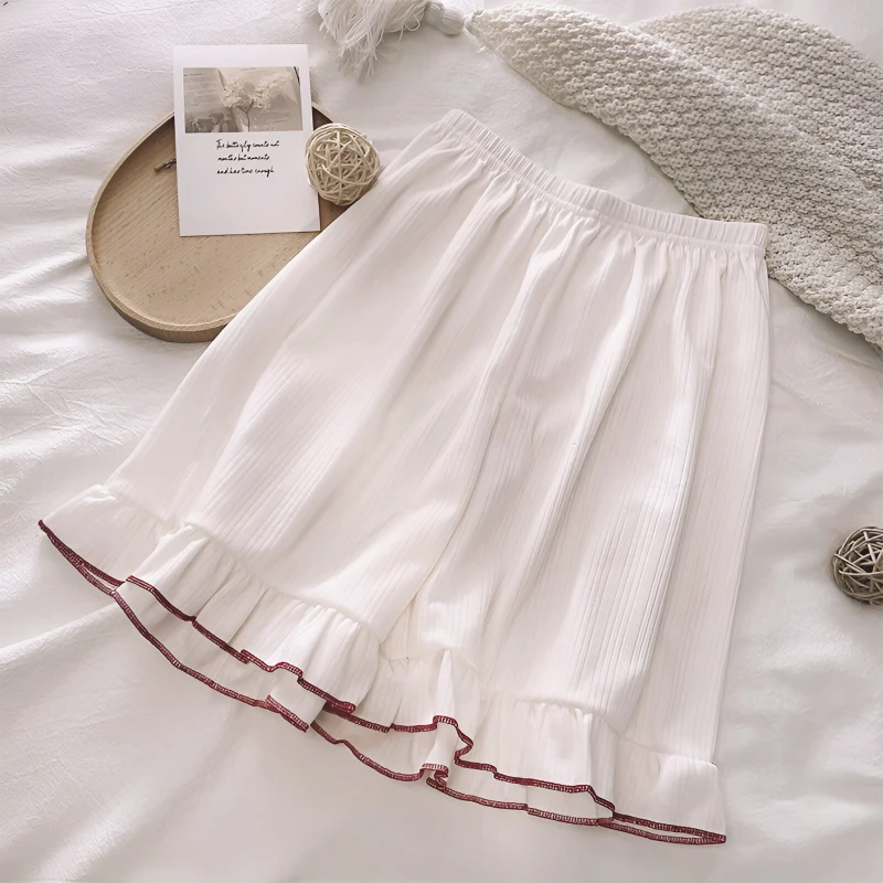 The Summer Pajamas Women's Thin Section Cool Feeling Cotton Sleepwear Suit with Square Collar Sleeveless Sling Shorts Loungewear