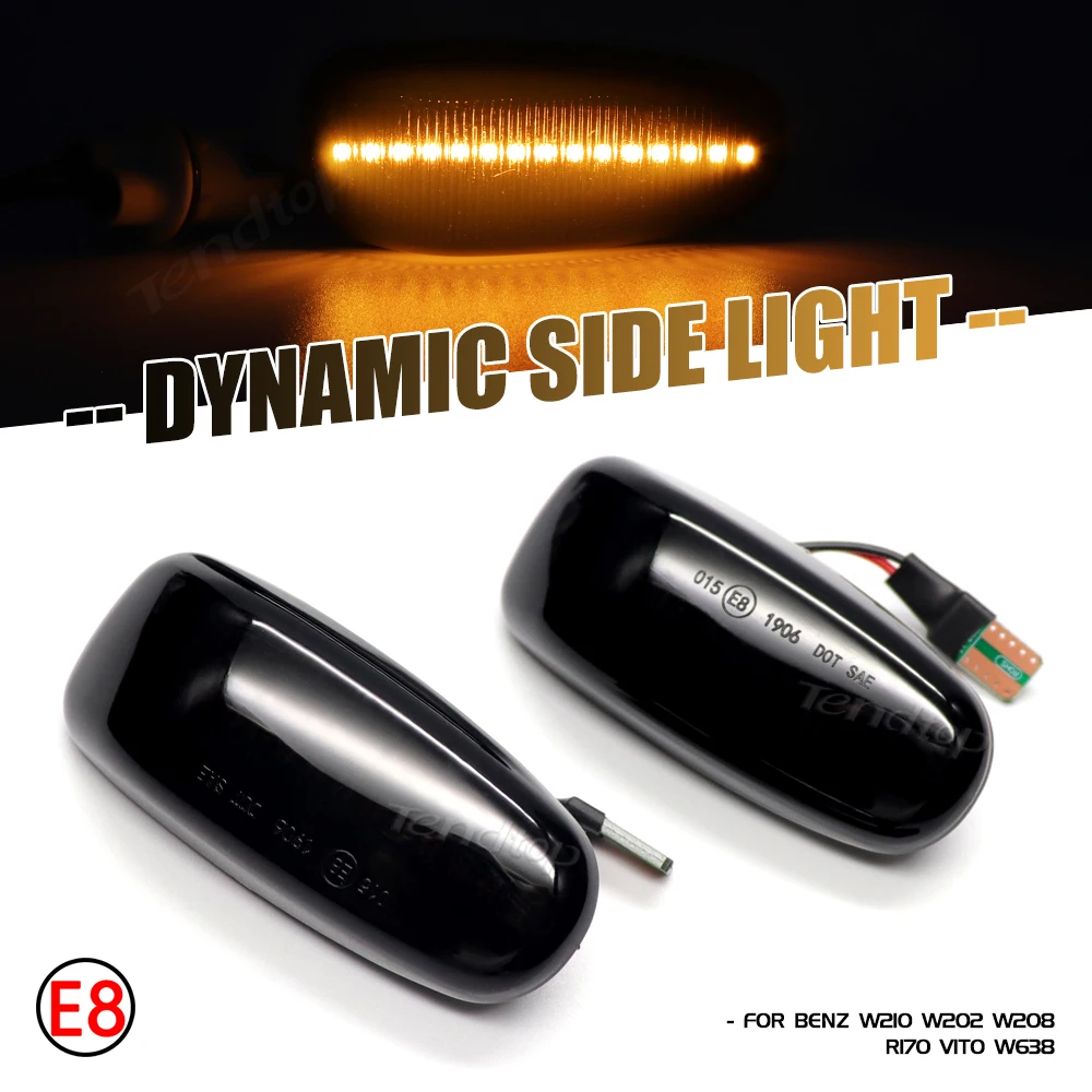 Scroll Dynamic LED Turn Signal Light Blinker Indicator Side Repeater Lamp For Mercedes-BENZ E-Class W210 C-Class W202 W208