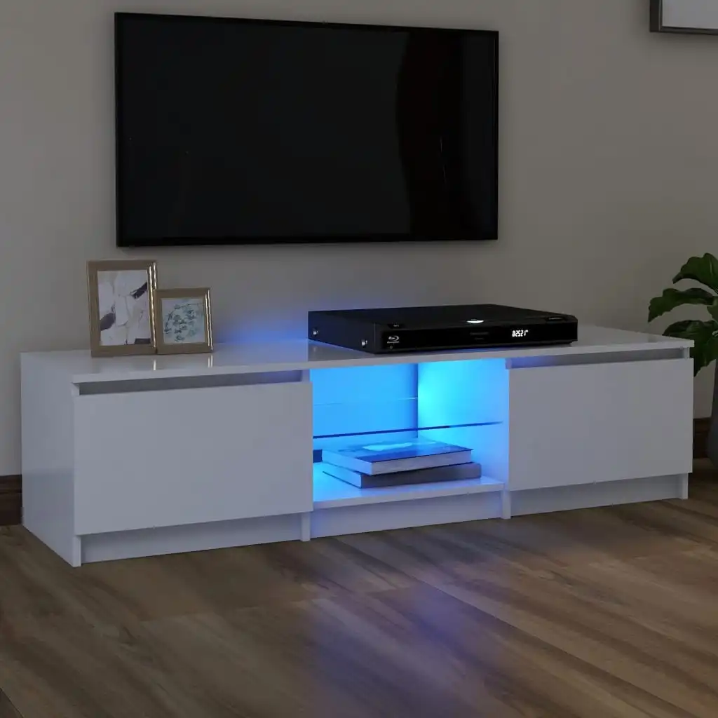 

TV cabinet with LED lights White 140x40x35,5 cm