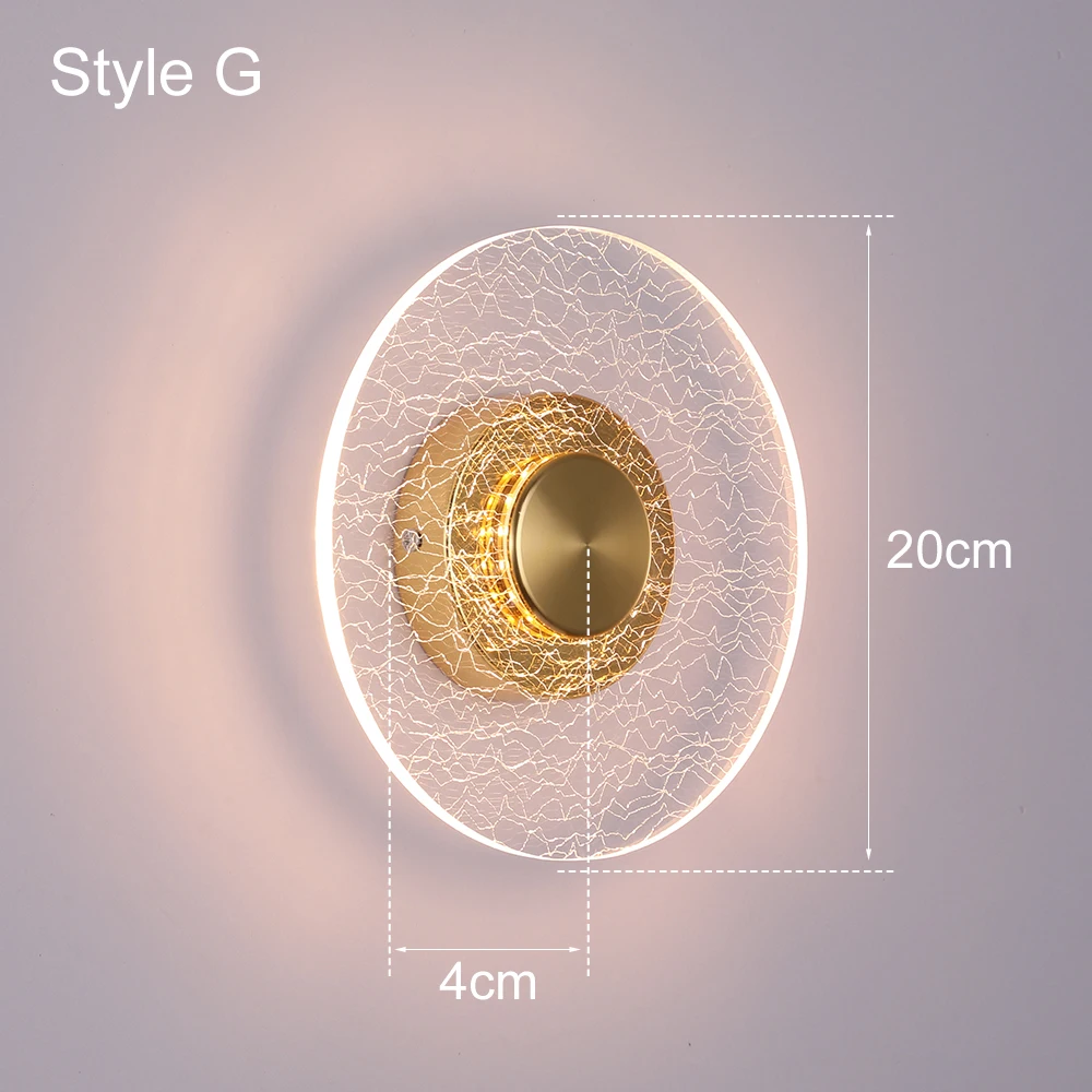 

Настенные светильники LONKOEY золотые+прозрачные
