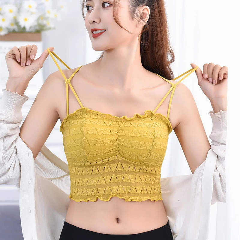 

condole removable padding inside the bud silk condole belt French take paragraph beauty back render underwear vest female lace