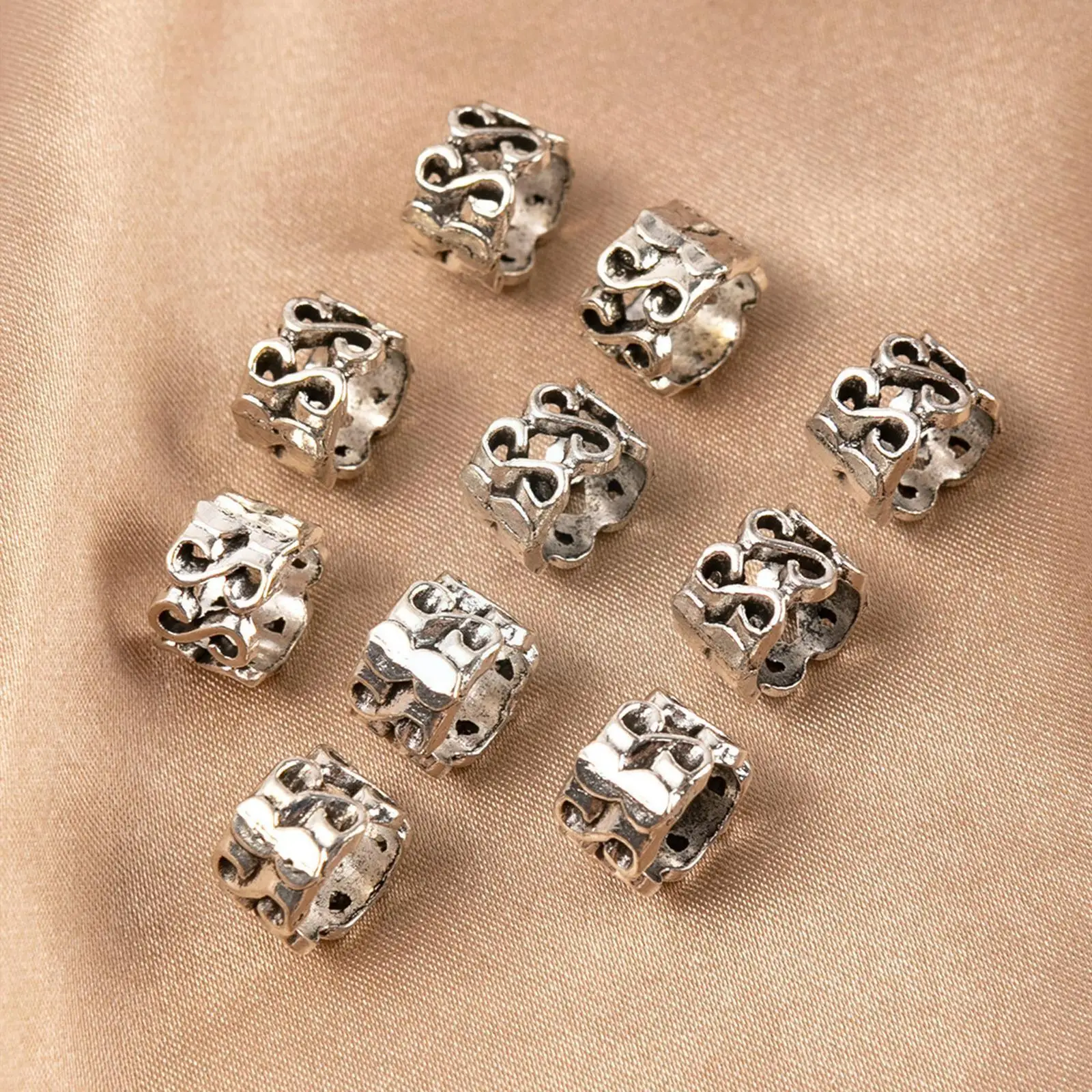 

1Pc Gold Silver Color Hair Braid Dreadlock Beads Cuffs Hole Circle Rings Hair Tube Inner Rings Hoop Accessories 10mm Openin I4A0