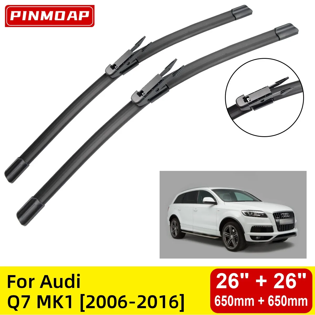 

Щетки стеклоочистителя передние для Audi Q7 MK1 2006-2016, 26 дюймов + 26 дюймов, 007 2008 2009 2010 2011 2012 2013 2014 2015