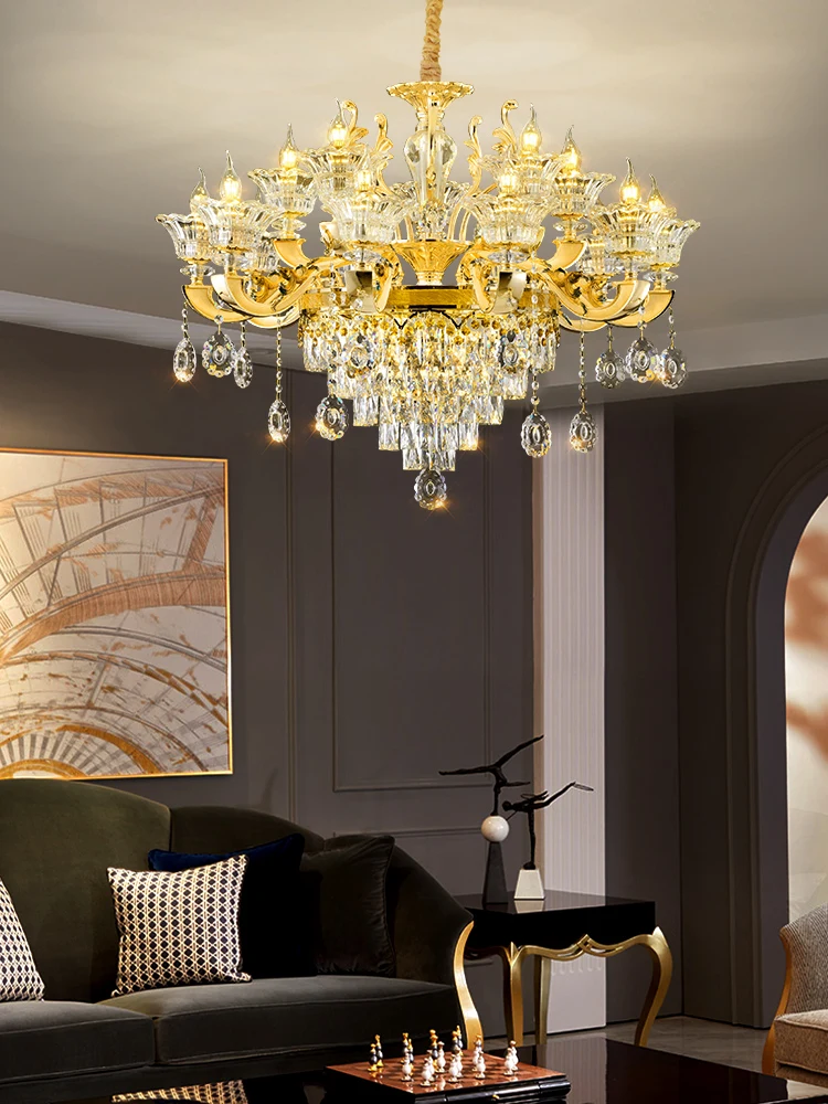 

Light luxury living room light crystal chandelier atmospheric luxury creative bedroom light high-end new restaurant dining room