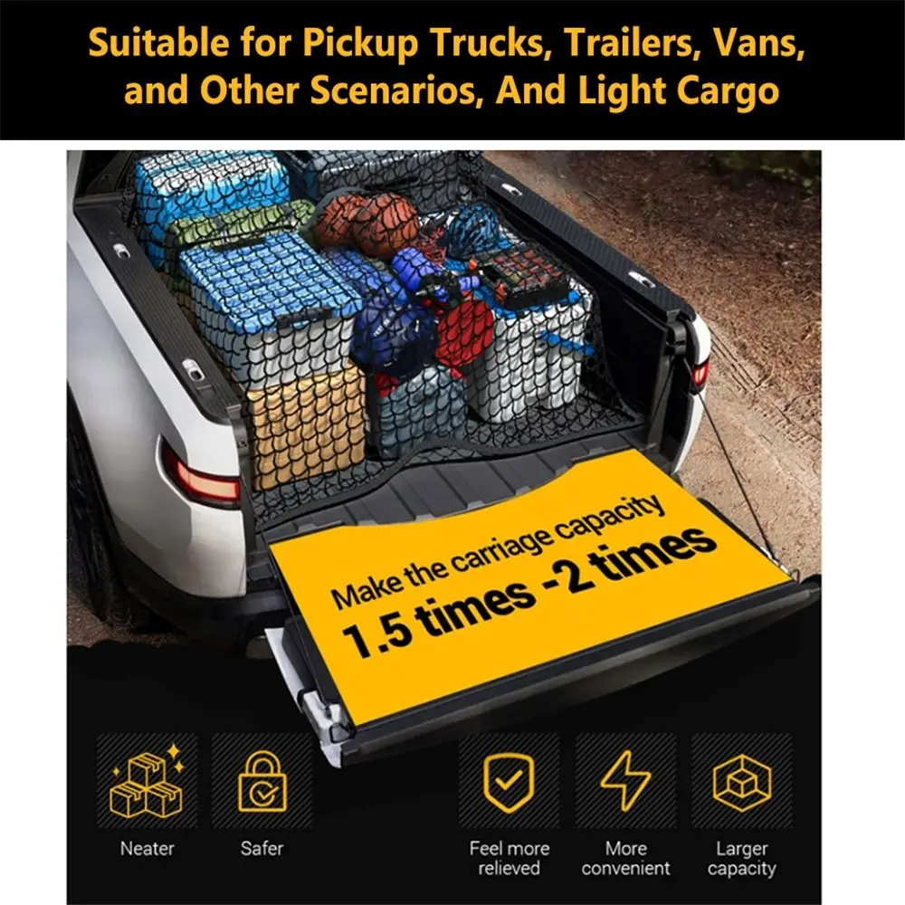 Растягивающаяся грузовая сетка 4 'x 4' до 7 7' для платформы пикапа