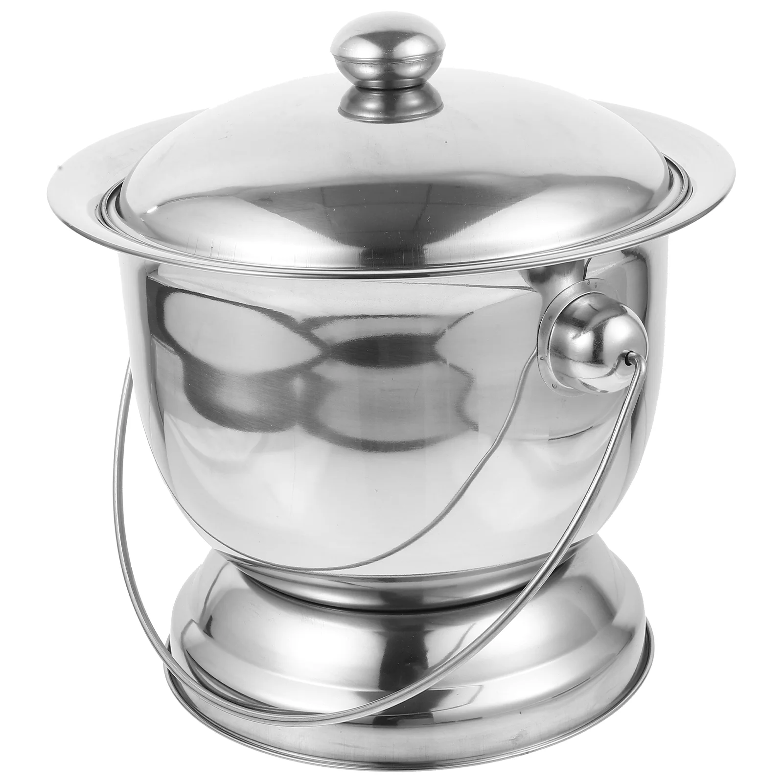 

Stainless Steel Urine Bucket Metal Spittoon Urinal Commode Patient Care Accessories Potty Bedpan Chamber with Lid