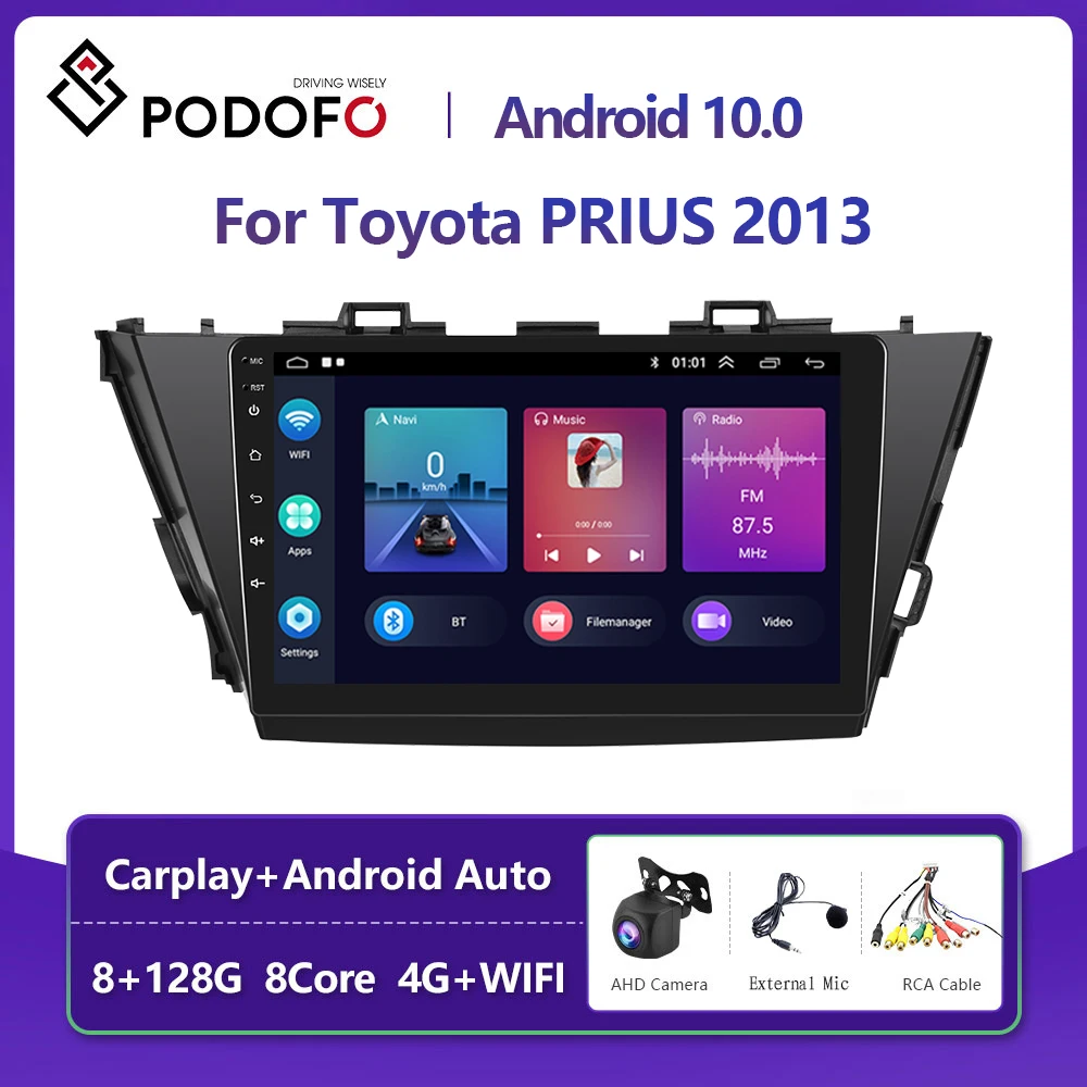 Podofo For Toyota PRIUS 2013 Car Radio Multimedia Video Player Navigation stereo GPS Android No 2din 2 din dvd