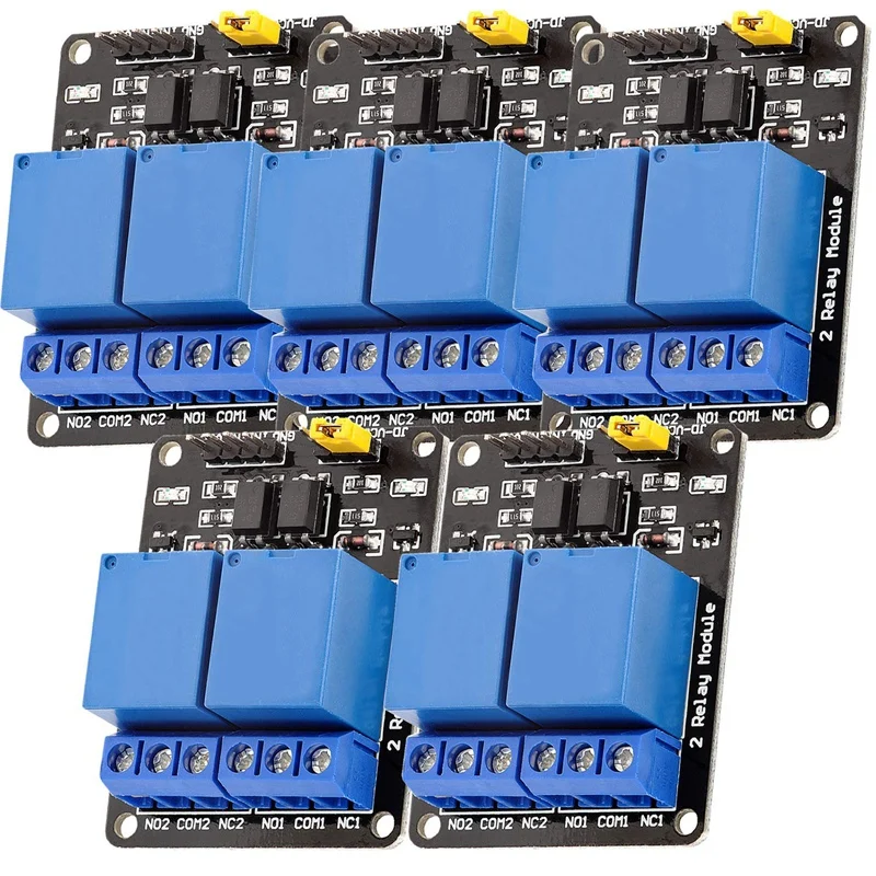 

5Pcs 2-Relay Module 5V With Optocoupler Low-Level Trigger, Compatible With For Arduino