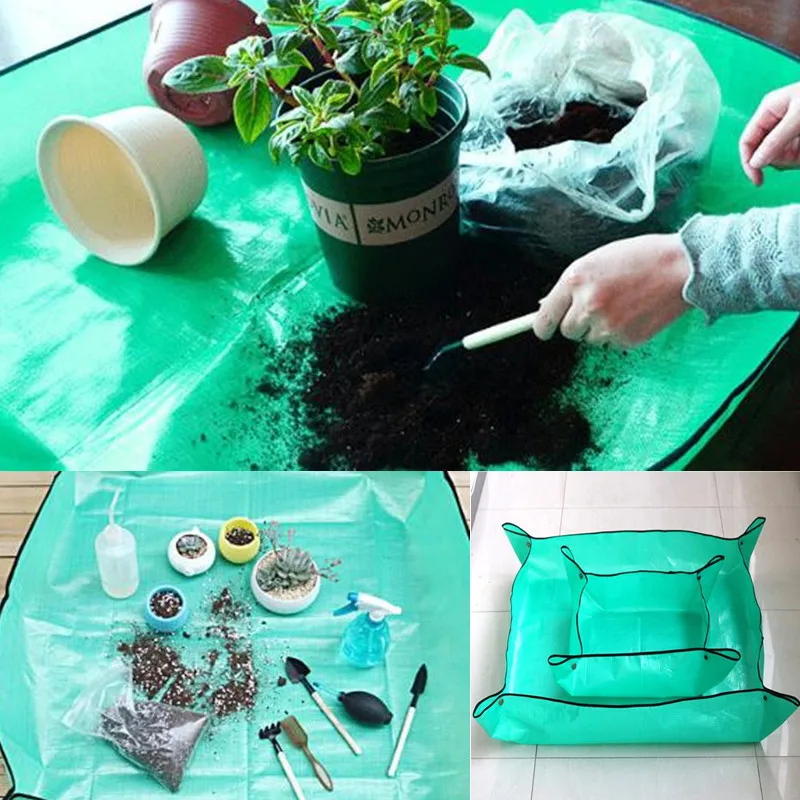 

Garden Work Cloth Anti Dirty Gardening Transplanting Pot Pad With Buckle Mini Garden Grafting Trays For Indoor Garden Plant Care