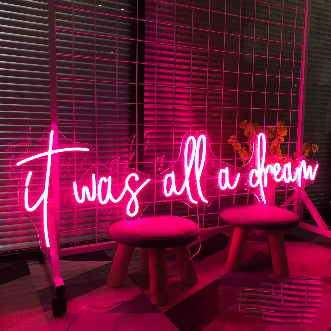 IT WAS All A DREAM Custom Neon Sign Light Office Living Room, Neon sign wall art, Neon sign wall decor, holiday decor, bedroom w
