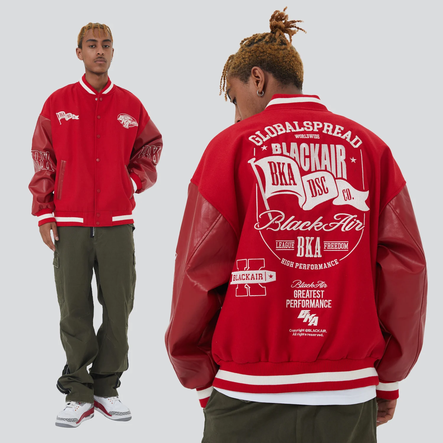 

MADE EXTREME Red varsity jacket Cotton coat men winter y2k varsity jacket original winter jacket men dropshipping