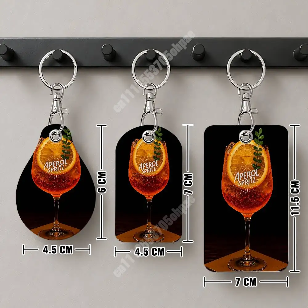 Фото Кожаный брелок-картхолдер Orange Prosecco A-Aperol S-Spritz для Airtag и ID-карт, подвеска для деловой сумки №3
